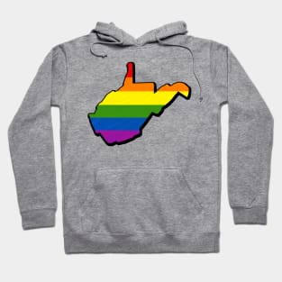 Rainbow West Virginia Outline Hoodie